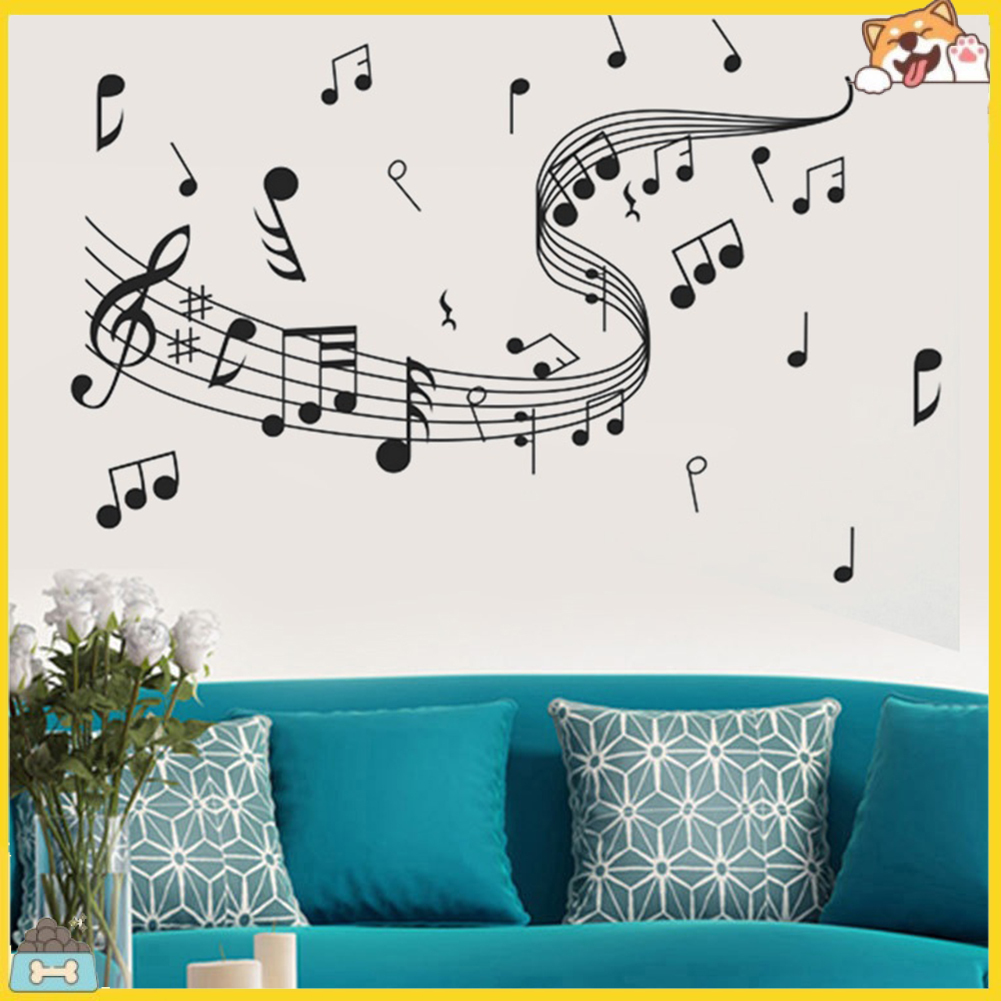 Miếng dán trang trí tường hình khuông nhạc chất liệu PVC dễ tháo gỡ kích thước 60x100cm