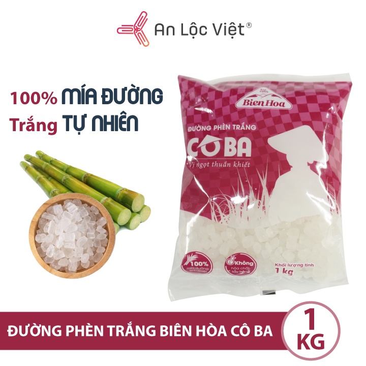 Gói 1KG Đường phèn trắng Cô Ba Biên Hòa thương hiệu được tin dùng của tập đoàn TTC