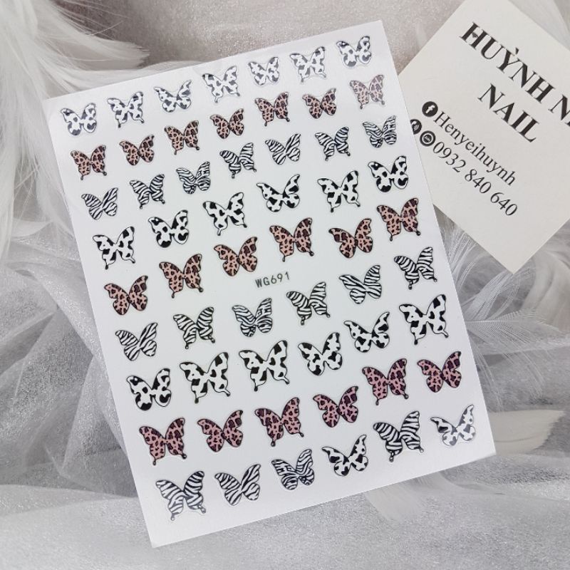 STICKER NAIL DÁN MÓNG BƯỚM - STICK 3D Lấp Lánh