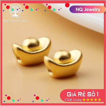 Charm bạc mạ vàng hình nén vàng - NQ Jewelry