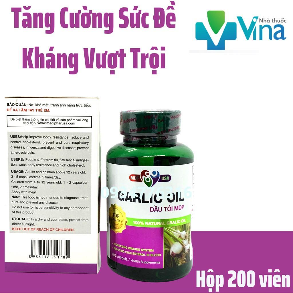 ✅ Viên Dầu Tỏi Tinh Chất, Tăng Cường Sức Đề Kháng - DẦU TỎI MDP- Hộp 200 viên