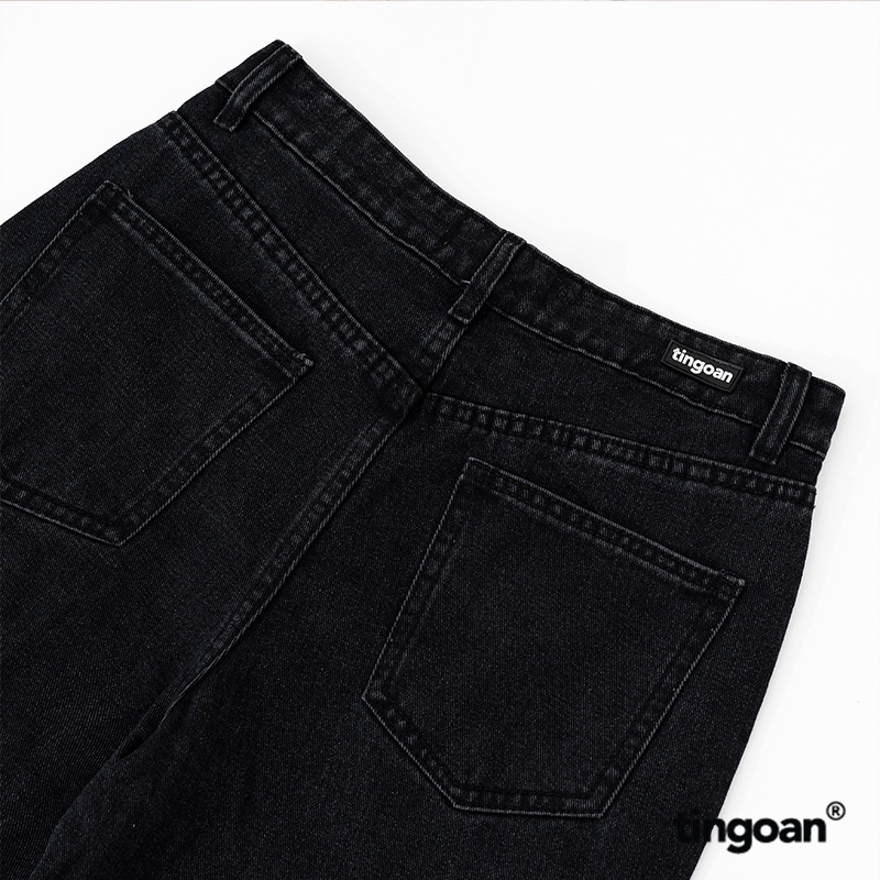 TINGOAN®  - Quần bò ống xuông đen tingoan LIQUID LOVE JEANS/BL