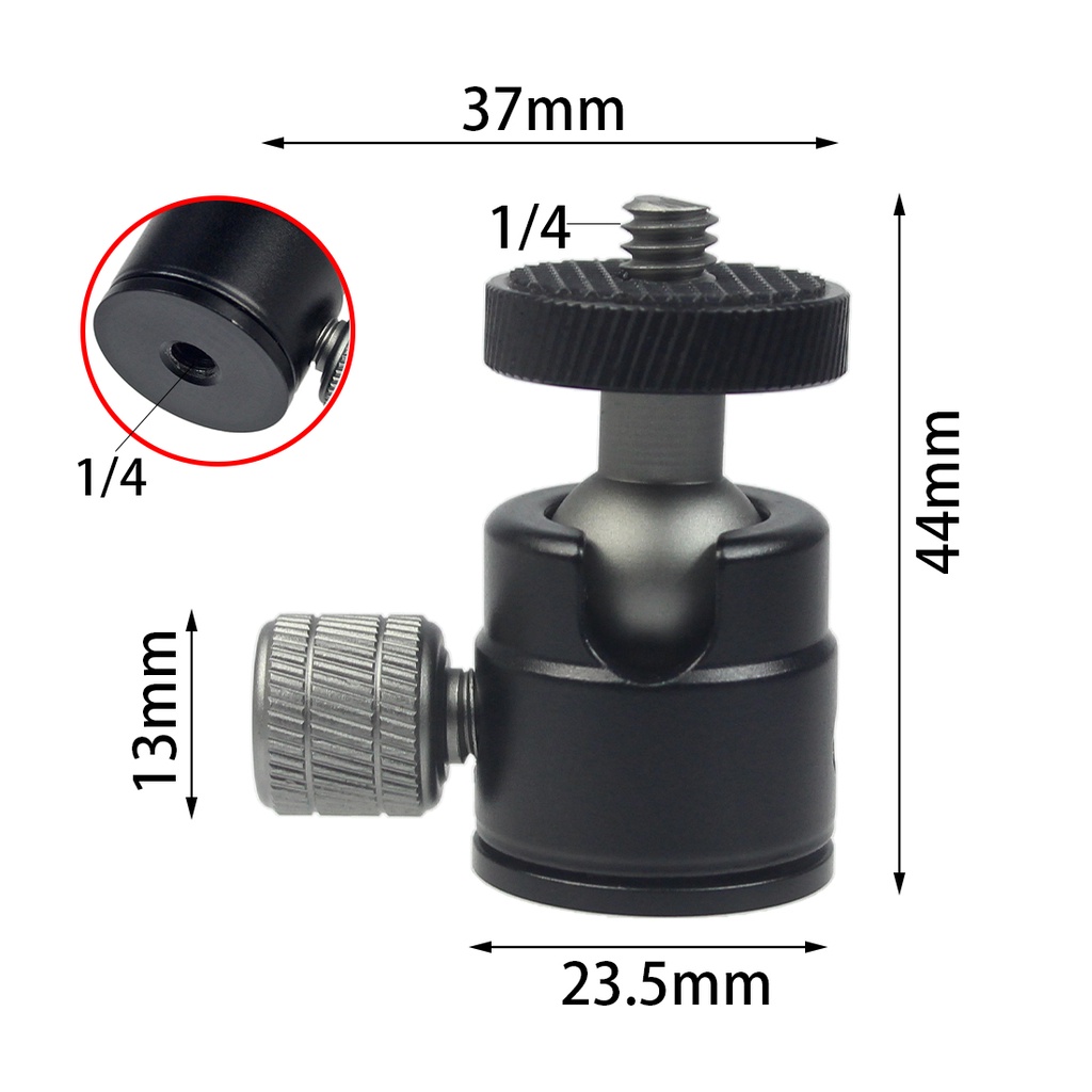 Bộ Chuyển Đổi Đầu Bi XT-XINTE Mini 360 Kèm Ốc Vít 1 / 4 Chuyên Dụng Cho Giá Đỡ Ba Chân GoPro Action Camera DSLR