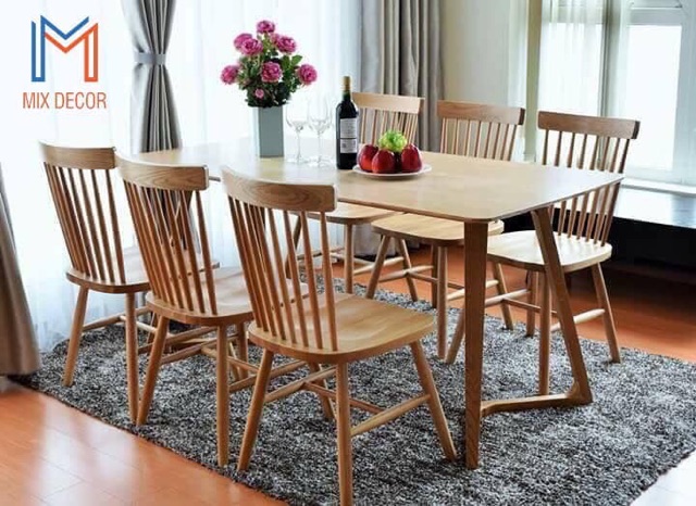 Bộ bàn ăn Nika Tự Nhiên