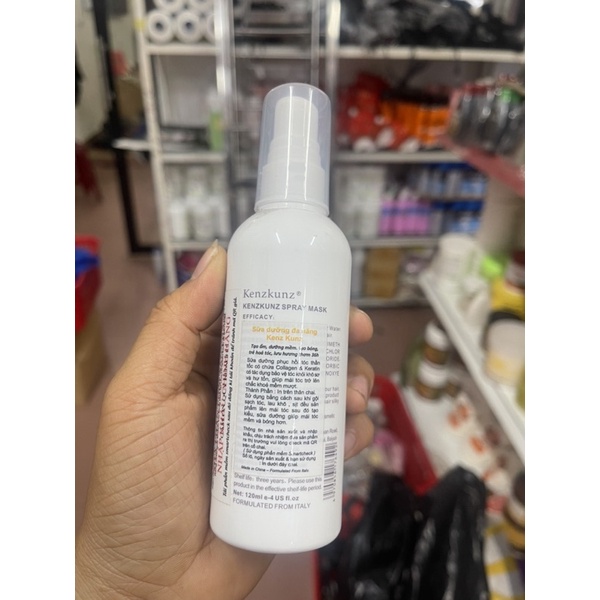Sữa dưỡng / Xịt dưỡng đa năng Kenzkunz Collagen Keratin 120ml - Tạo ẩm,dưỡng mềm,tạo bóng,trẻ hóa tóc,lưu hương thơm 36h