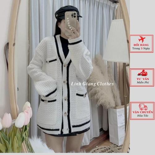 Áo khoác cardigan len nữ oversize dáng dài thu đông ulzzang Hàn Quốc công sở