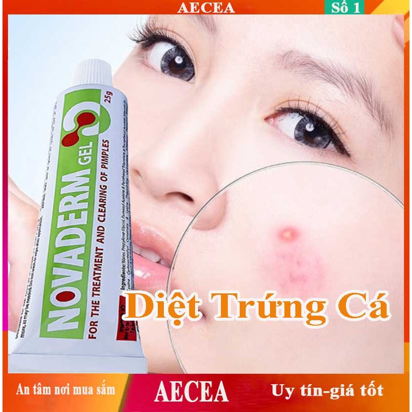 Gel Mụn Trứng Cá Thâm Ẩn Bọc Thịt Đầu Trắng Đen Sau Lưng Novaderm 25g