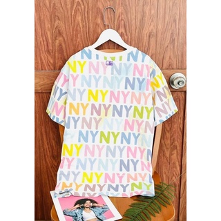áo MLB NY monogram cầu vồng