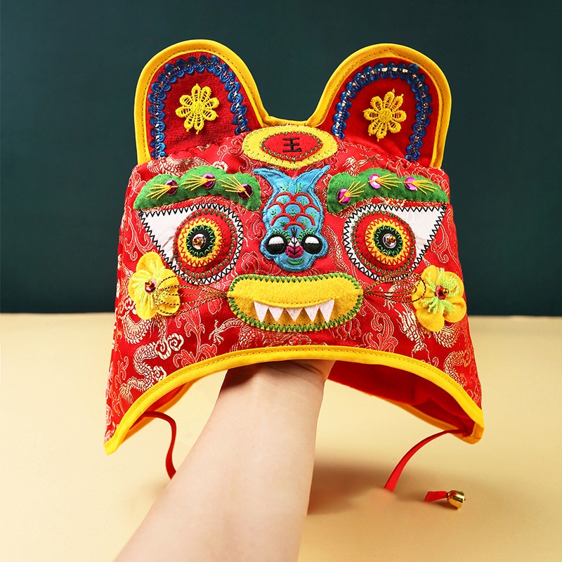 mũ trẻ em Mũ lưỡi trai thêu Hình thêu truyền thống Mũ đầu hổ cho bé AKKU