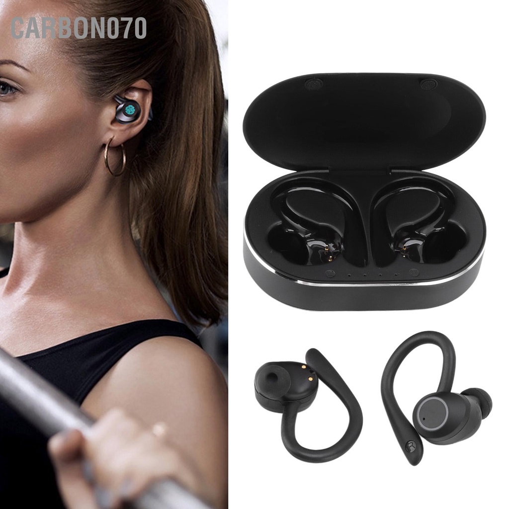 Carbon070 Tai nghe Bluetooth Chống nước Âm thanh nổi chống ồn không dây có Mic Earhook để lái xe Du lịch thể thao