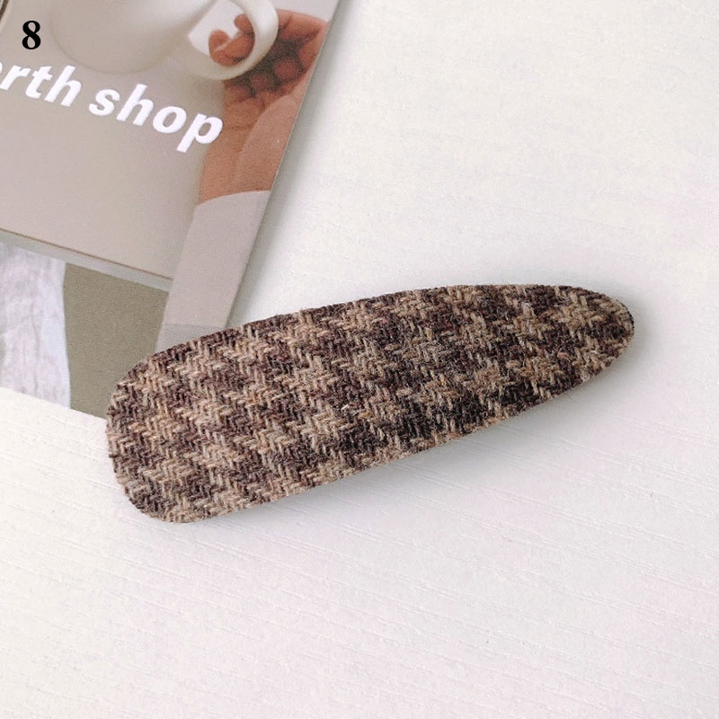 1 kẹp tóc BB họa tiết sọc caro phong cách Hàn Quốc cổ điển cho nữ