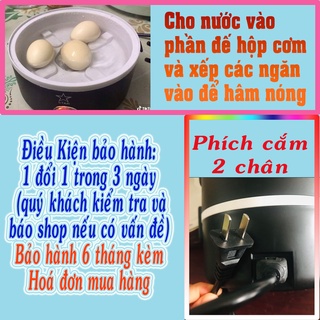 Hộp cơm hâm nóng 2 tầng 4 cốc Hộp cơm Văn phòng cắm điện inox 3 tầng | Cà mèn đựng cơm