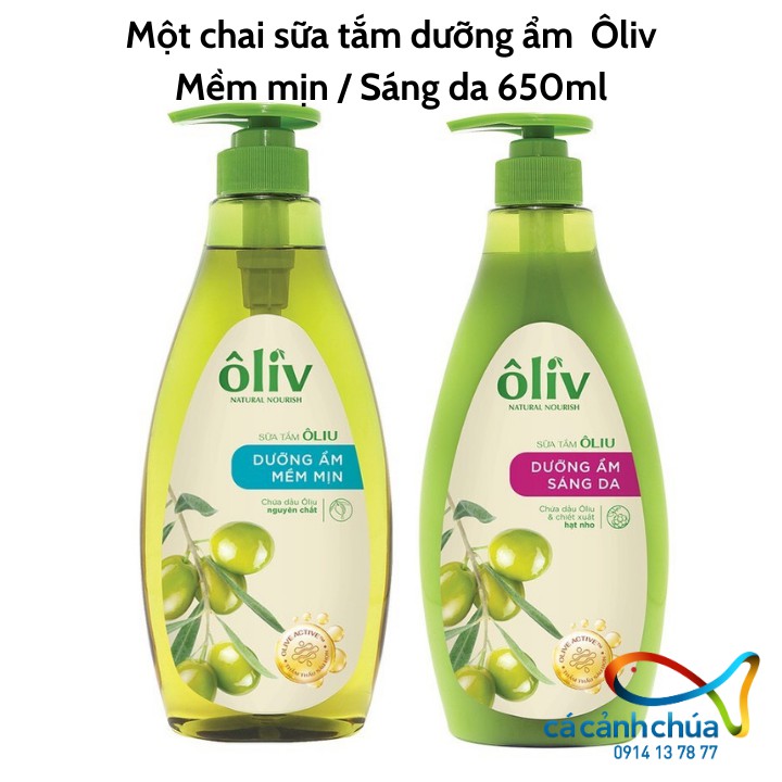 [ Mẫu mới ] Một chai sữa tắm dưỡng ẩm Oliv mềm mịn hoặc sáng da 650ml - Hàng công ty