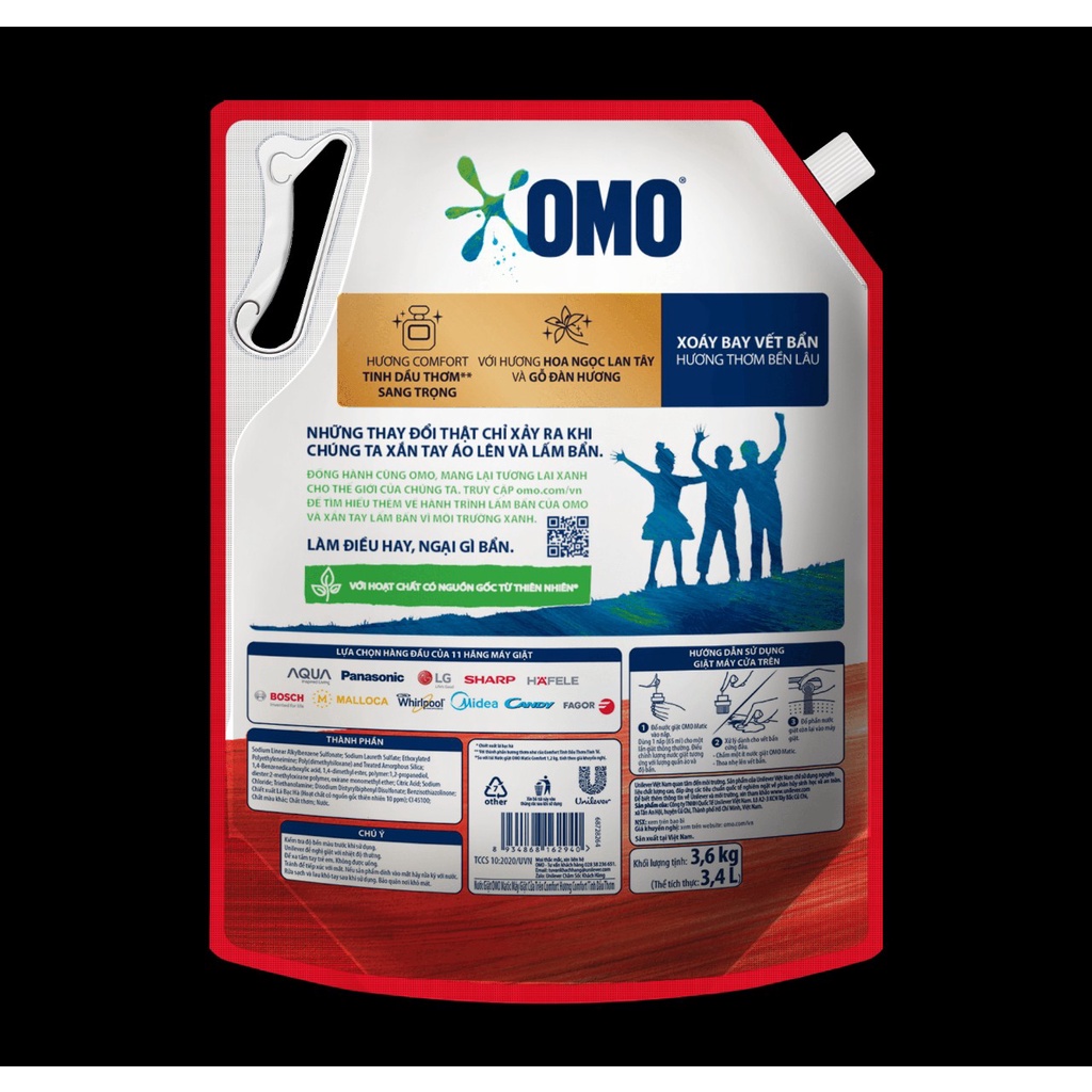 Nước giặt OMO Matic 2kg Dành cho cửa trên và cửa trước