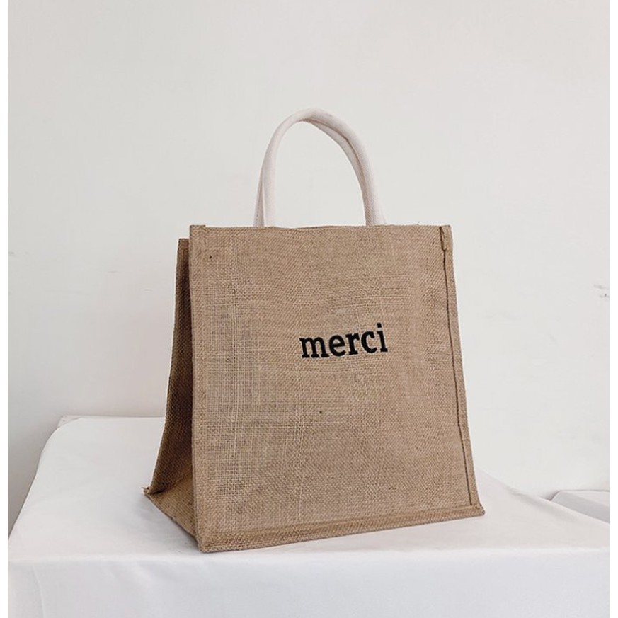 Túi cói Bag.ThanhThu size to MERCI đi biển phong cách 487