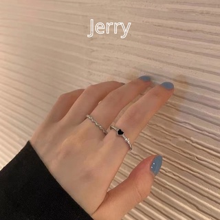 Set 2 nhẫn nữ basic tối giản mạ bạc Jerry Accesories N10