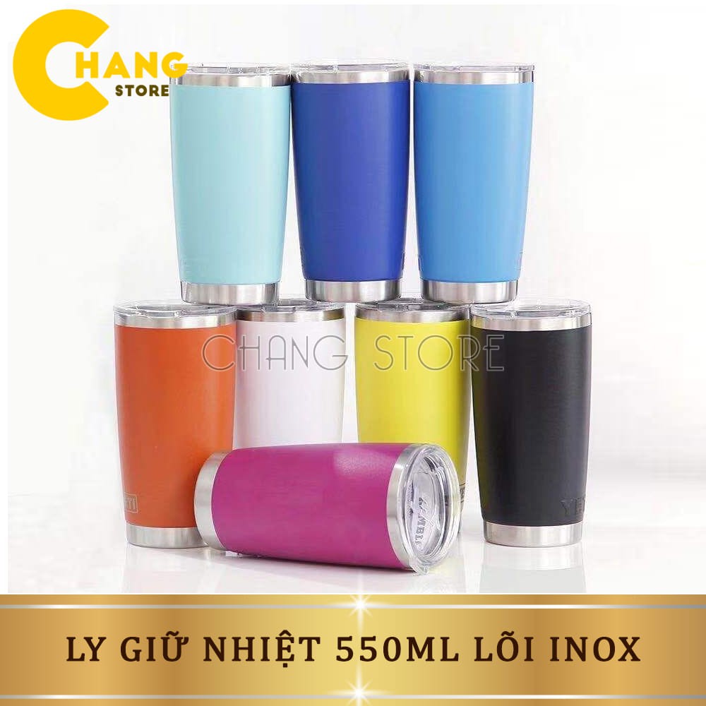 Ly giữ nhiệt inox lõi không gỉ 550ml, cốc giữ nhiệt cách chân không chống chảy mồ hôi cao cấp