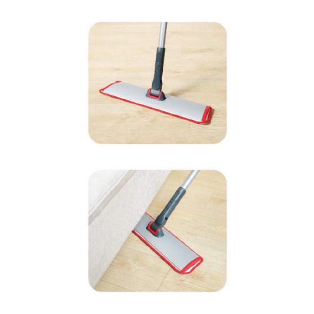 HomeBase ME LIVING Chổi quét nhà phẳng 360 độ bằng Microfiber 35inch ZURE W90xH133xD11cm màu xám/đỏ