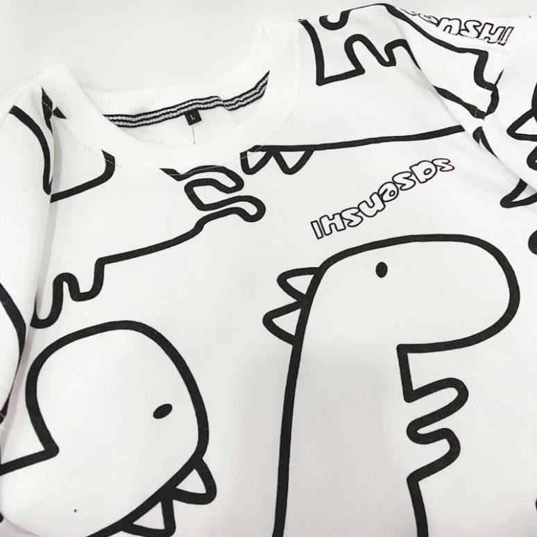 Áo Nỉ Sweater Nỉ Ngoại Khủng Long Unisex Nam Nữ Phong Cách Ulzzang