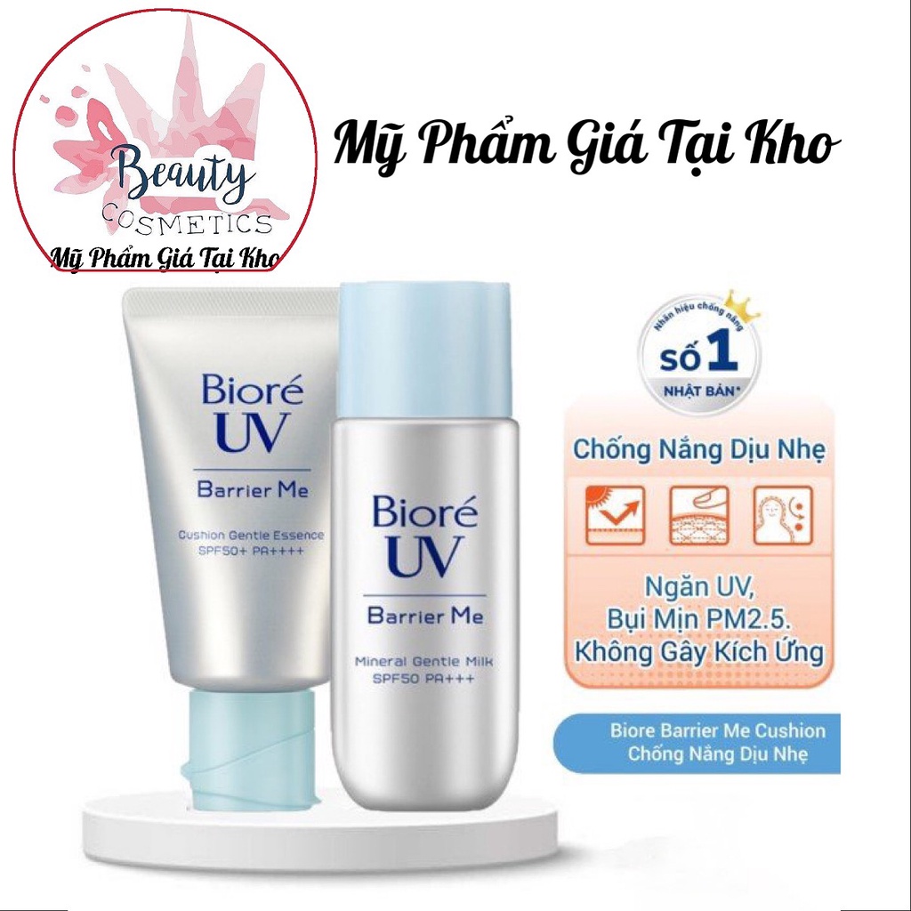Sữa Chống Nắng Dịu Nhẹ Biore UV Barrier Me Mineral Gentle Milk SPF50 PA++ (50ml) Cho Mặt &amp; Toàn Thân