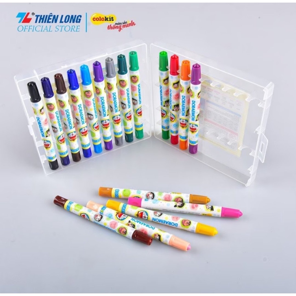 Bút sáp vặn 18 màu Thiên Long Colokit TCR-C008/DO  hàng có kiểm tra chất lượng và an toàn