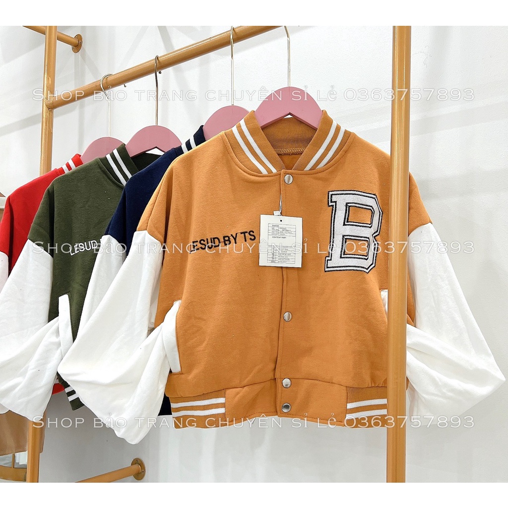 Áo Bomber Nỉ Chữ B Kiểu Dáng Crotop Trẻ Trung Chất Nỉ Ngoại Mịn Đẹp Kiểu Dáng Trẻ Trung Cá Tính