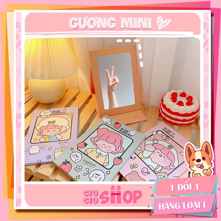 Gương cầm tay mini gấp gọn phong cách Hàn Quốc