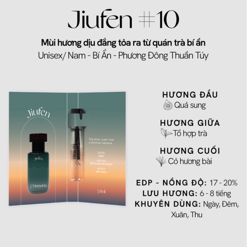 (Qùa tặng không bán) Nước hoa Hàn Quốc De Memoria Minisize 1,2ml - BST Ký Ức Bất Tận, Mùi Hương Phương Đông Lắng Đọng