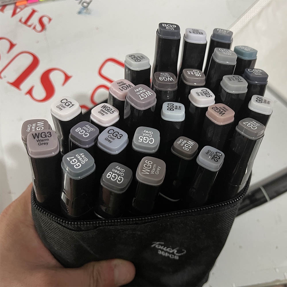 Set 30 Bút Đánh Dấu Hai Đầu Màu Xám Trung Tính