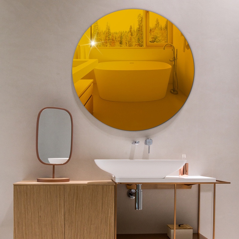 Miếng Dán Tường Tráng Gương Hình Tròn Độc Đáo Trang Trí Nhà Cửa / Phòng Khách