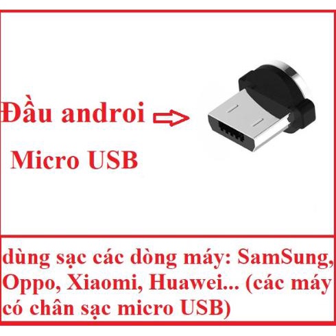 [siêu rẻ] Cáp sạc từ hút nam châm | micro USB | Type C xoay 360 độ dây dù,có LED cao cấp