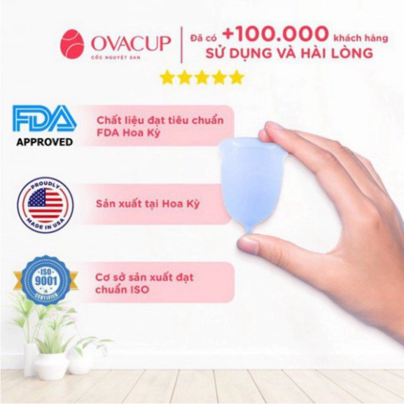 [Mã SKAMLTSM9 giảm 10% đơn 99K] Cốc Nguyệt San OVACUP Nhập Khẩu Mỹ Chính Hãng Tặng Full Quà