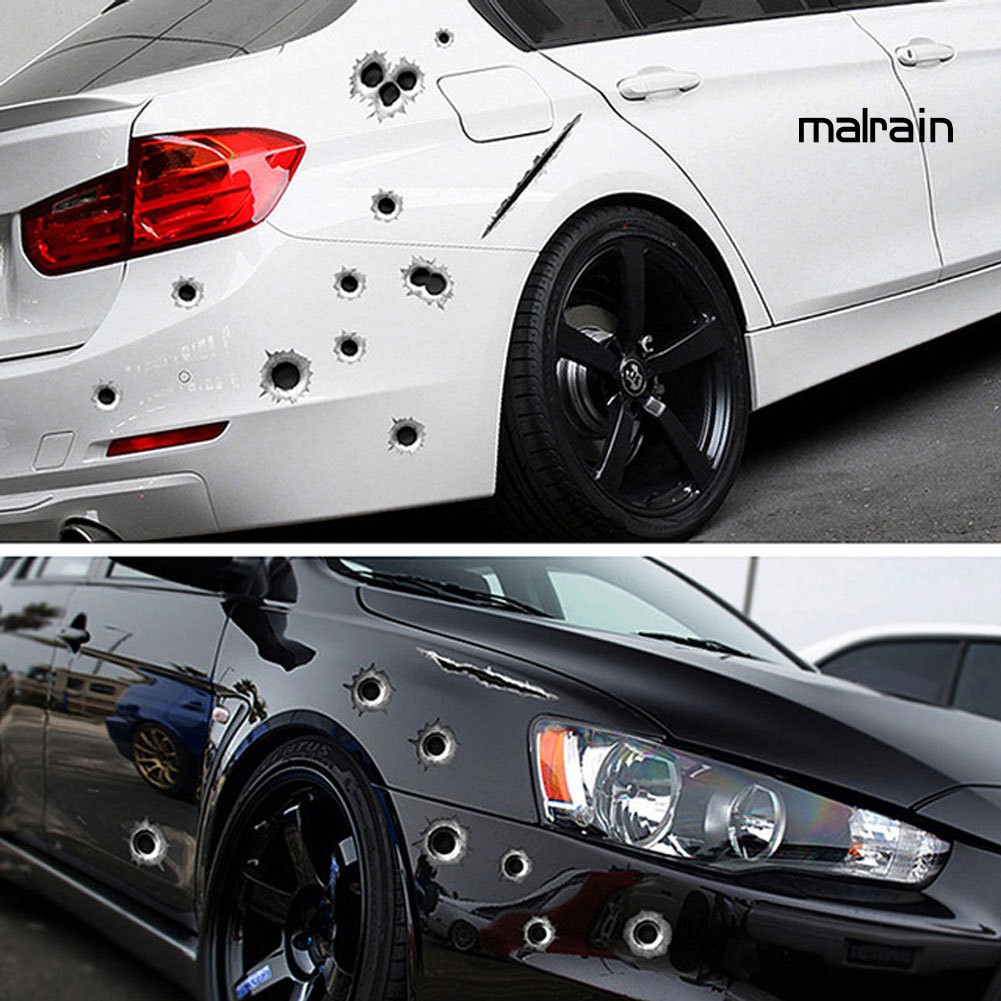 【VIP】Bullet Hole Print Car Styling Sticker Body Window Reflective Decoration Decal