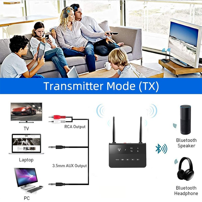 Bộ thu phát tín hiệu âm thanh RCA Bluetooth 5.0 cao cấp