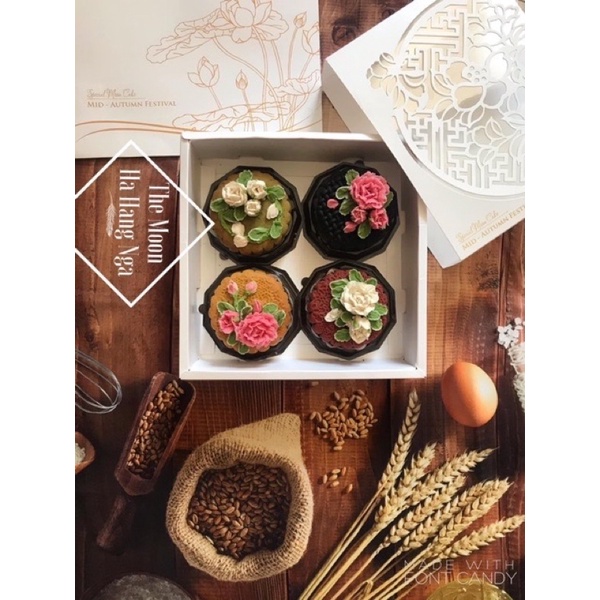 10 bộ vỏ túi hộp trung thu 4bánh 150-200gr