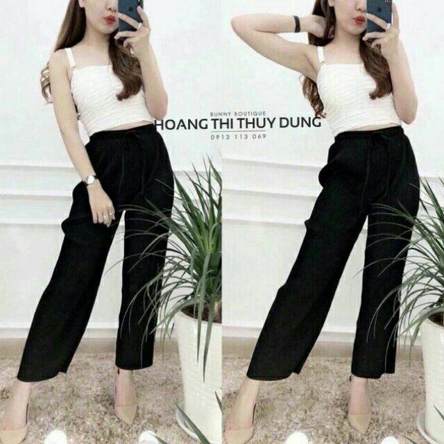 Quần xếp li ống rộng