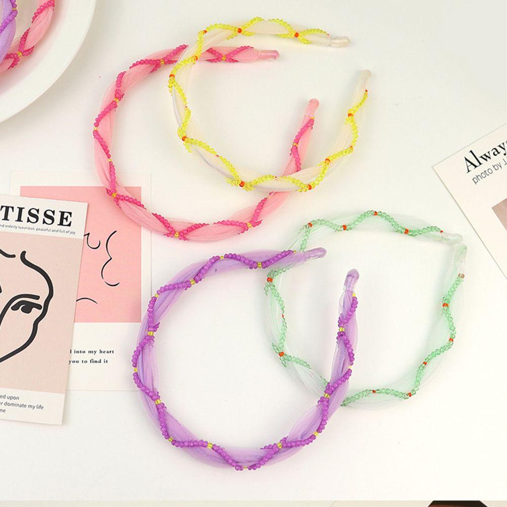 TWINKLE Băng Đô Ren Đính Hạt Nhiều Màu Sắc Phong Cách Hàn Quốc Thời Trang