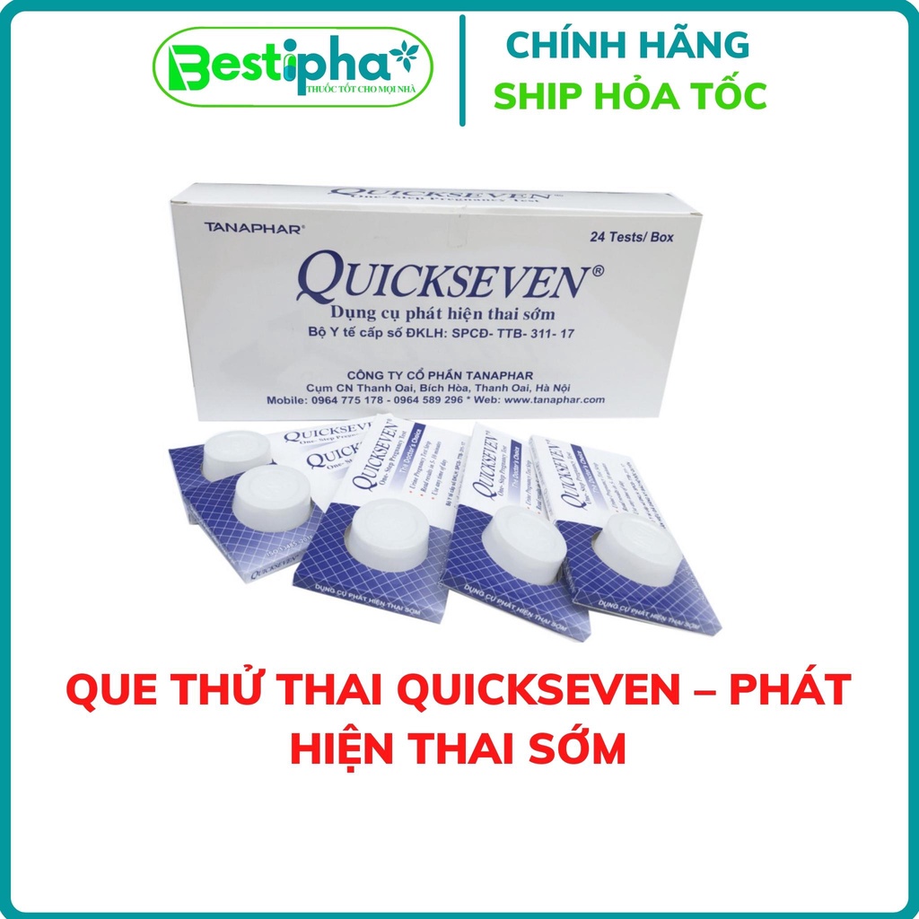 Quickseven Que thử thai nhanh chính xác, nhanh chóng Hộp 1 Que