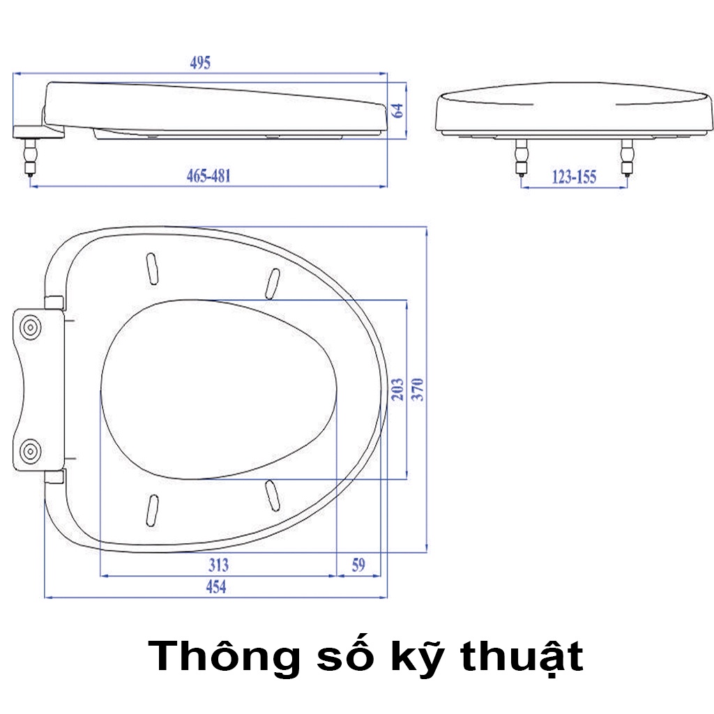 Nắp bồn cầu đóng rơi êm thay thế cho bồn cầu American Standard VF 2034, VF 2174, VF 2075, VF 2385