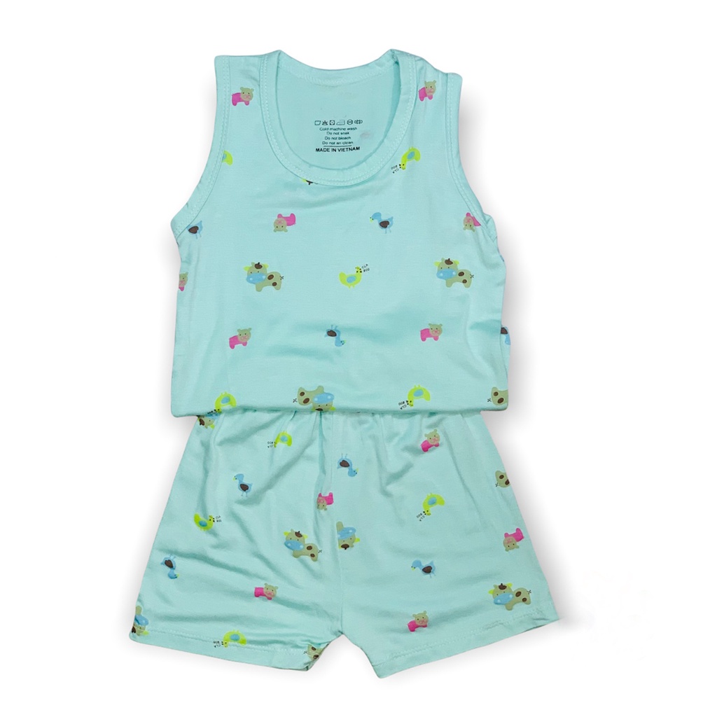 Bộ ba lỗ cho bé trai bé gái LYBABY chất thun lạnh in hình họa tiết BBL06