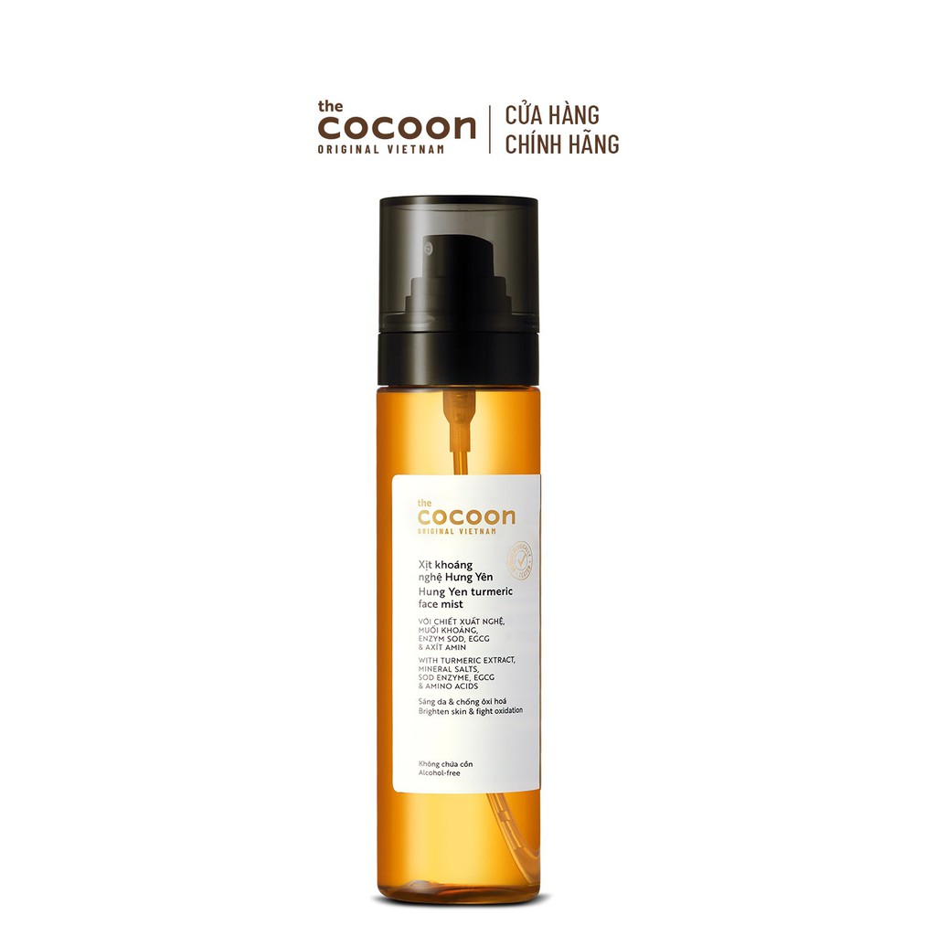 Xịt khoáng nghệ Hưng Yên Cocoon giúp sáng da và ngăn ngừa oxy hóa Cocoon 130ml | BigBuy360 - bigbuy360.vn