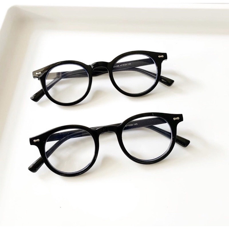 Kính giả cận, gọng kính cận tròn nam nữ form bé 3388 UV400, chống ánh sáng xanh Jolie eyewear