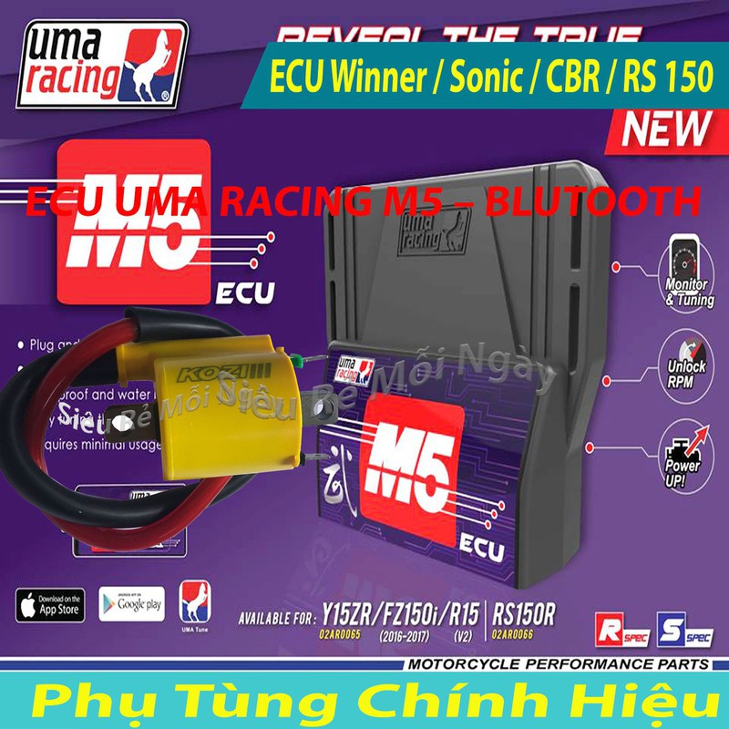 Combo ECU UMA M5 BLUTOOTH và Mobin Sườn Kozi Fi Cho WINNER, SONIC, CBR, RS 150