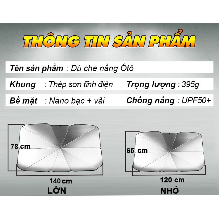 Dù che nắng Ô TÔ - Ô che nắng kính lái - Chống tia UV cho xe hơi