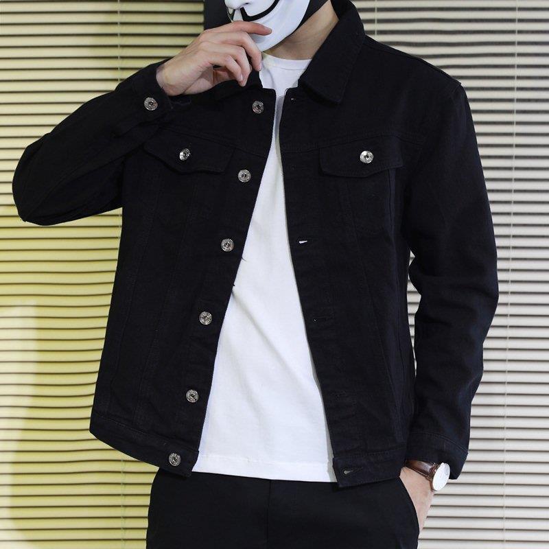 Áo Khoác Denim Dáng Ôm Màu Trơn Thời Trang Xuân Thu Cho Nam