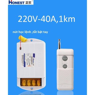 (CÓ HỌC LỆNH) Công tắc điều khiển từ xa Honest HT-6220KGD công suất lớn 220v 40A 1000m dùng cho máy bơm ,moto điện..