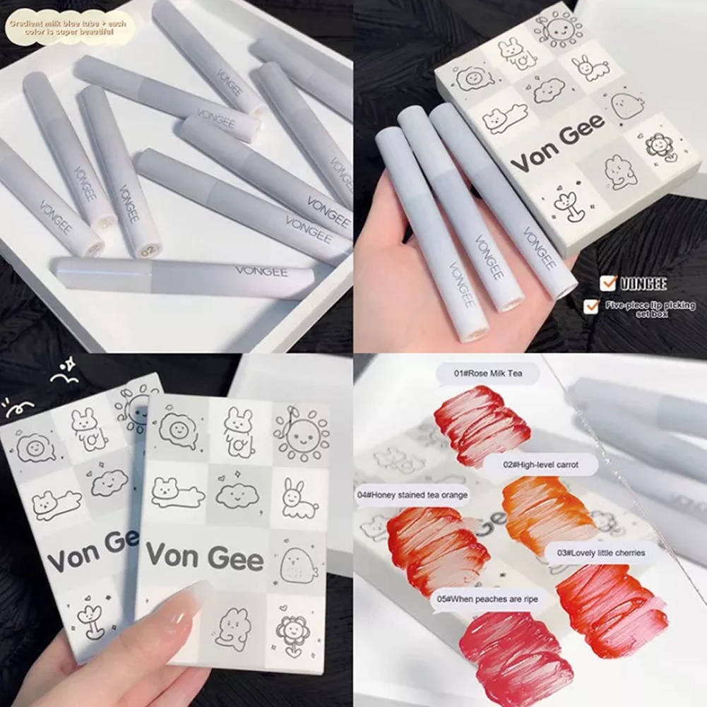 Set 5 Son Lì Chống Thấm Nước Và Lâu Trôi Cao Cấp