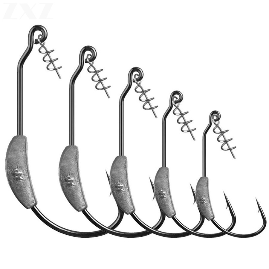 5 Cái / lốc Jig Móc Câu Cá 2g / 2.5g / 3g / 5g / 7g Có Đầu Chì Đen Niken Barb Crank Hook Mồi Mềm Có Khóa Pin Giải Quyết
