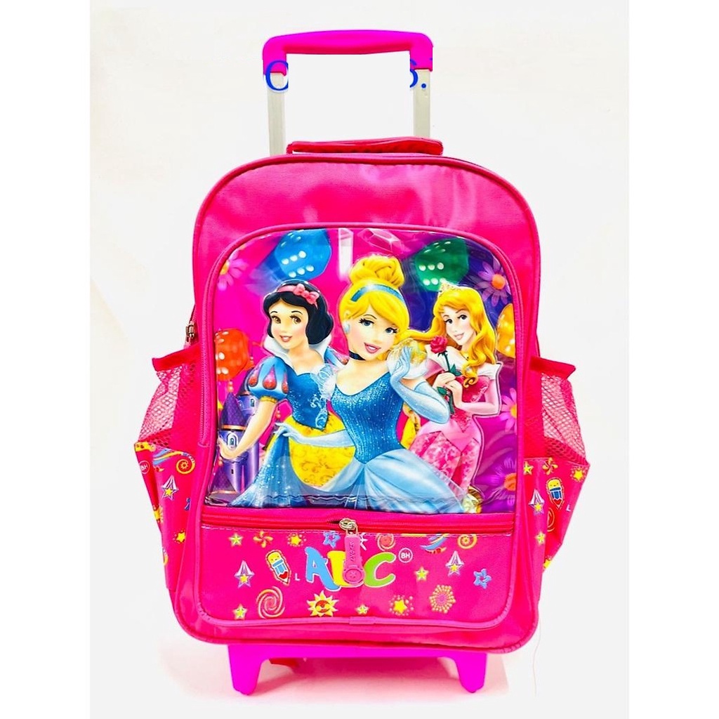 Ba lô cần kéo đi học cho bé gái hình công chúa cho học sinh cấp 1 ABC