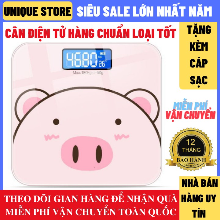 Cân Điện Tử Loại Mới Pin Bền Hơn Chịu Lực Tốt Bảo Hành 1 Năm Tặng Kèm Cáp Sạc Pin